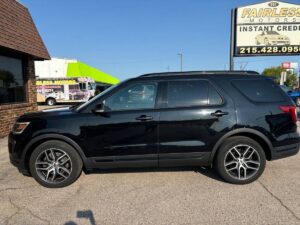 2018 Ford Explorer showcasing key features: spacious interior, advanced safety technology, powerful engine, and sleek exterior design.