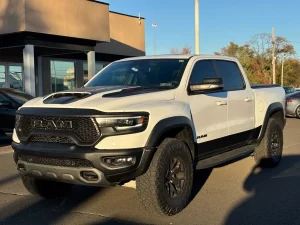 2022 RAM 1500 TRX showcasing its powerful design and rugged build, ready for off-road adventures and tough terrain.