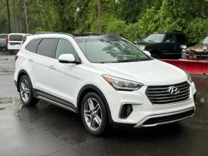 2017 Hyundai Santa Fe showcasing its sleek design and spacious SUV build.