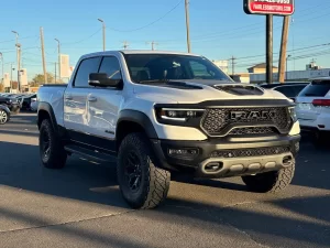 2022 RAM 1500 TRX showcasing its powerful design and rugged build, ready for off-road adventures and tough terrain.