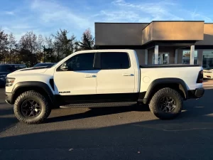 2022 RAM 1500 TRX showcasing its powerful design and rugged build, ready for off-road adventures and tough terrain.